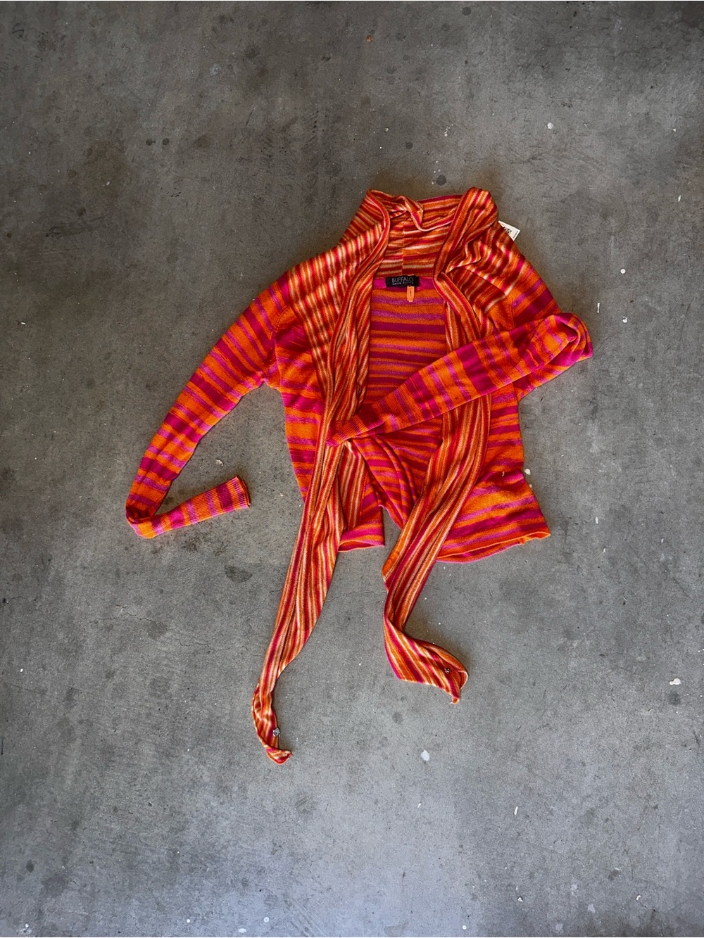 Buffalo David Bitton Orange & Pink Striped Knit Wrap